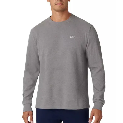 Áo Nỉ Sweater Nam Lacoste Men’s Grey Waffle Knit Thermal Sleep Shirt Large TH9668 - S6K Màu Xám Size XS