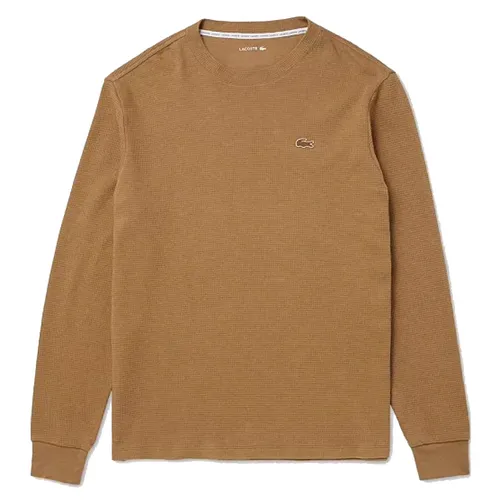 Áo Nỉ Sweater Nam Lacoste Men's Waffle-Knit Thermal Sleep Shirt TH9668 - SIX Màu Nâu Size S