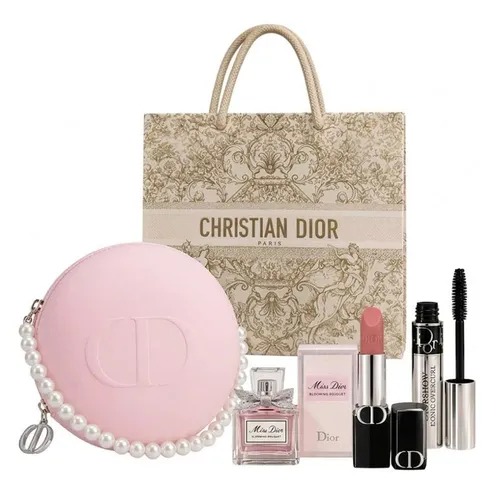 Set Dior 5 Món Mini (Dior Blooming Bouque EDT 5ml + Son Velvet 100 Nude Look + Mascara Diorshow Iconic + Túi + Túi Giấy)