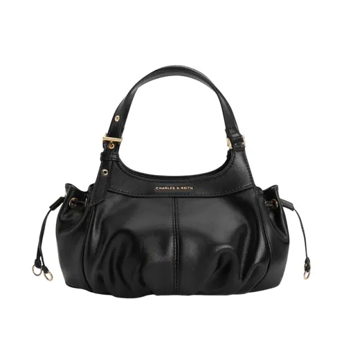 Túi Xách Tay Nữ Charles & Keith CNK Mini Lillith Drawstring Bucket Bag Black CK2-10782923_BLACK_S Màu Đen