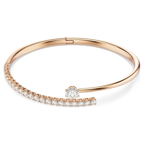 Vòng Đeo Tay Nữ Swarovski Matrix Bangle Round Cut, White, 18K Rose Gold Finish 5763819 Màu Vàng Hồng Size M