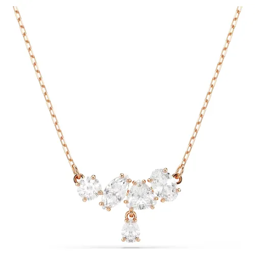 Dây Chuyền Nữ Swarovski Mesmera Necklace Mixed Cuts, White, 18K Rose Gold Finish 5747996 Màu Vàng Hồng