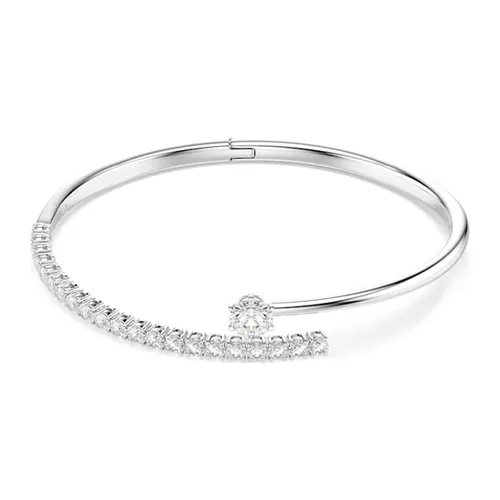 Vòng Đeo Tay Nữ Swarovski Matrix Bangle Round Cut, White, Rhodium Plated 5753570 Màu Bạc Size S