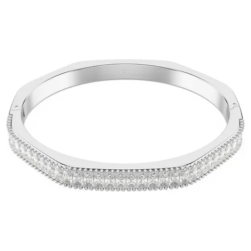 Vòng Đeo Tay Nữ Swarovski Matrix Bangle Baguette Cut, Octagon Shape, White, Rhodium Plated 5720622 Màu Trắng Size S