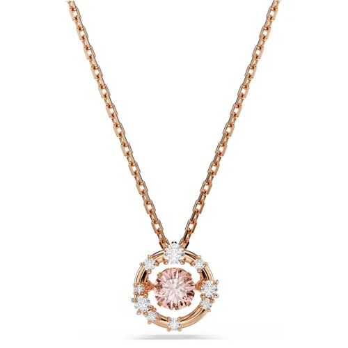 Dây Chuyền Nữ Swarovski Constella Pendant Round Cut, Dancing Stone, Pink, 18K Rose Gold Finish 5744244 Màu Vàng Hồng