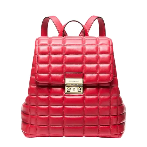 Balo Nữ Michael Kors MK Tribeca Small Quilted Leather Backpack 30F5G2RB1L Màu Đỏ