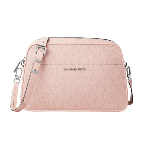 Túi Đeo Chéo Nữ Michael Kors MK Jet Set Small Signature Logo Camera Crossbody Bag 32F5SJ6C5V Màu Hồng