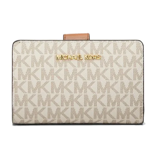 Ví Michael Kors MK 35F8GTVF2B Medium Signature Logo Wallet Vanilla Màu Trắng Nâu