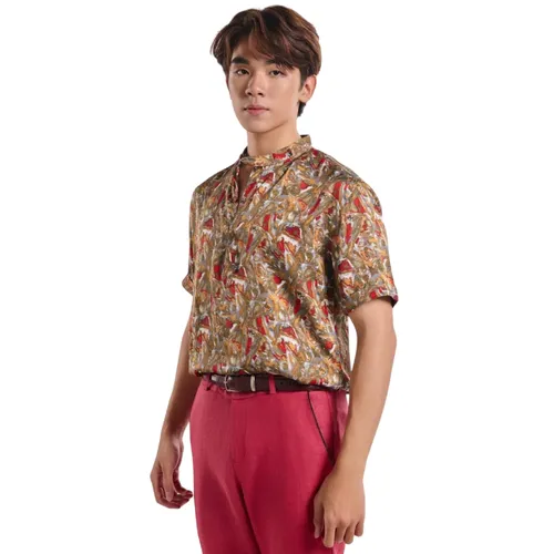 Áo Sơ Mi Nam F2 Fashion & Freedom Linen SMMN028-ND-S-1023 Màu Nâu Đỏ Size S
