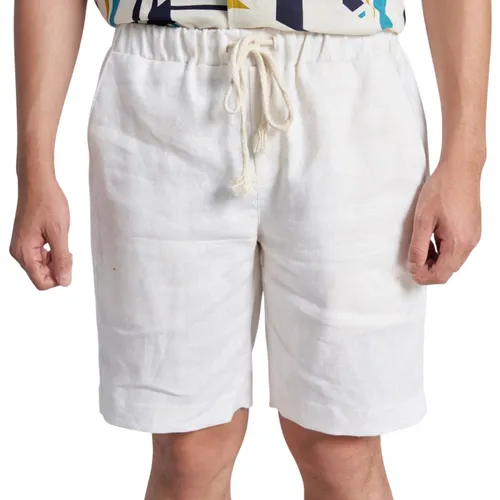 Quần Short Nam F2 Fashion & Freedom Linen Holidays Vibes SN35-T-29-0323 Màu Trắng Size 29