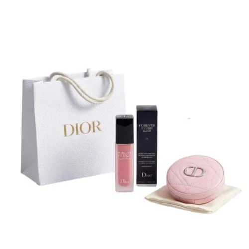 Set Phấn Má Dạng Kem Dior Forever Blush Soft Filter 05 Lily Màu Hồng Nude + Gương Mirror Beauty Pink