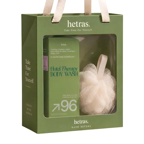 Set Sữa Tắm Hương Nước Hoa Hetras NO.20 Santal Fresh Hotel Therapy Body Wash + Bông Tắm