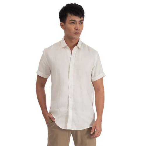 Áo Sơ Mi Linen Nam F2 Fashion & Freedom SMM154-K-S-0619 Màu Kem Size S