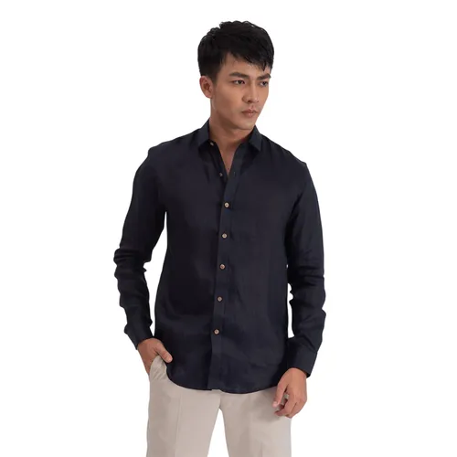 Áo Sơ Mi Linen Nam F2 Fashion & Freedom SMM118-XD-S-0619 Màu Xanh Đen Size S