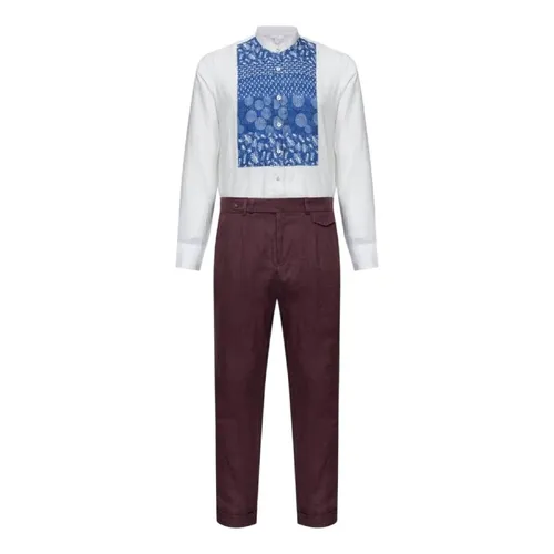 Áo Sơ Mi Nam F2 Fashion & Freedom SMM220-TPXHT-S-0224 Màu Trắng Xanh Size S