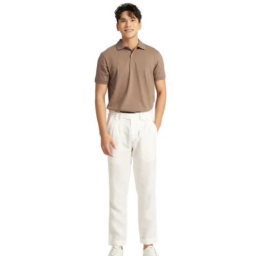 Quần Dài Linen Nam F2 Fashion & Freedom DN31-TK-30-0224 Màu Trắng Kem Size 30