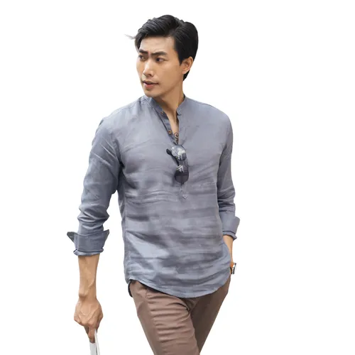 Áo Sơ Mi Linen Nam F2 Fashion & Freedom SMM208-XDLT-S-0621 Màu Xám Size S