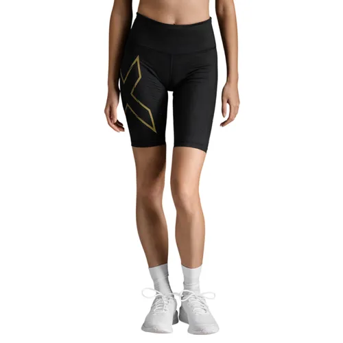Quần Short Chạy Bộ Nữ 2XU Light Speed Mid-Rise Compression Shorts WA6593b-BLK/GRF Màu Đen Size S