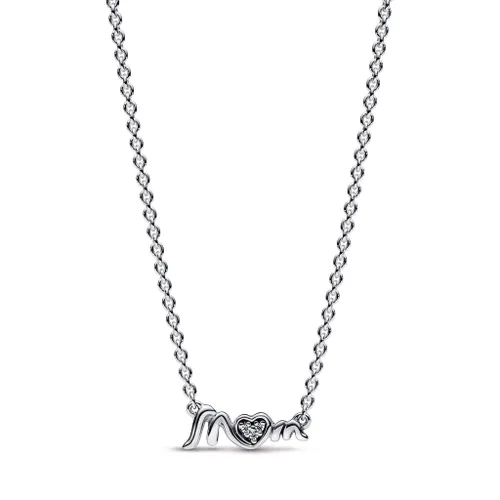 Dây Chuyền Nữ Pandora Sparkling Mum Pavé Collier Necklace 392589C01 Màu Bạc