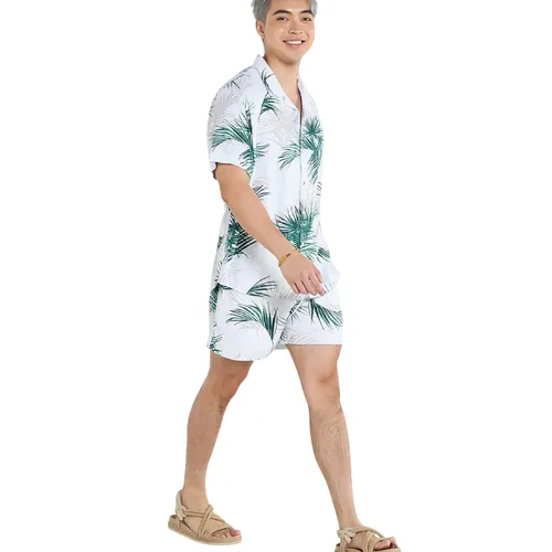 Quần Short Nam F2 Fashion & Freedom Linen Tender Drit SN42-TRANG LC-S-1124 Màu Trắng Lá Cọ Size S