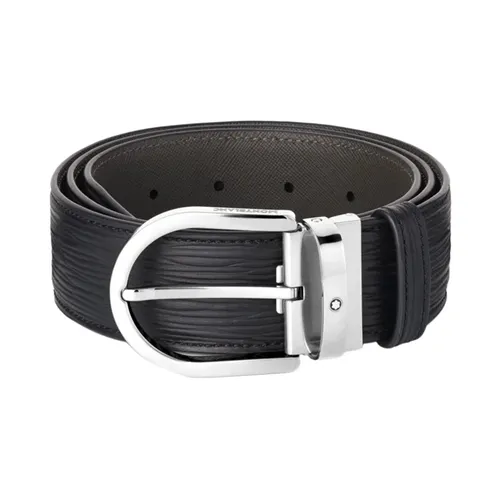 Thắt Lưng Nam Montblanc Horseshoe Buckle Printed 40mm 131172 Màu Đen