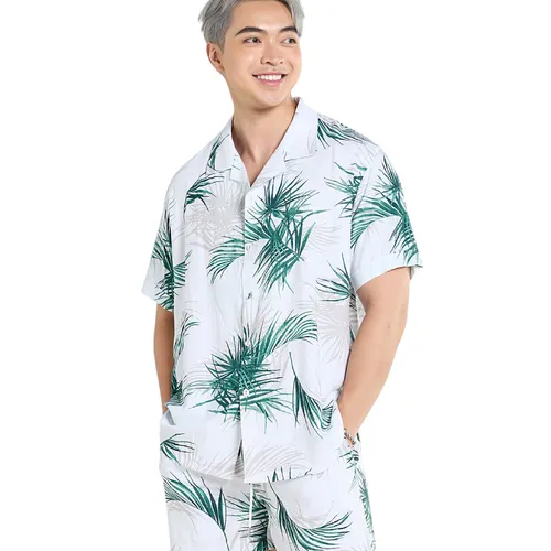 Áo Sơ Mi Nam F2 Fashion & Freedom Linen Tender Drit SMMN036-TLC-S-1224 Màu Trắng Lá Cọ Size S