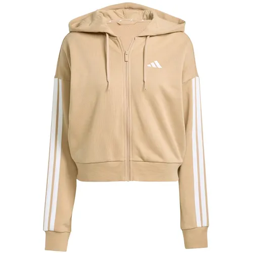 Áo Hoodie Nữ Adidas Essentials 3-Stripes French Terry Full-Zip JY3133 Màu Nâu Be Size XS