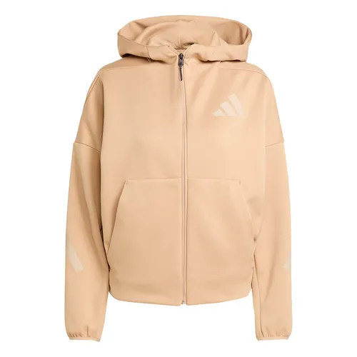 Áo Hoodie Nữ Adidas ZNE One-Way Zip-Up Warm Sandstone JY5970 Màu Nâu Be Size XS