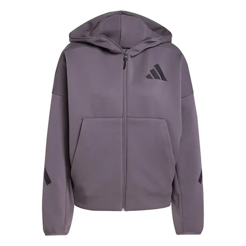 Áo Hoodie Nữ Adidas ZNE One-Way Zip-Up Grey Strata JD5985 Màu Tím Xám Size XS