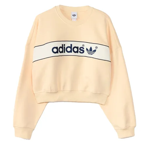 Áo Nỉ Nữ Adidas Signature NY Crewneck Sweatshirt LD1652 Warm Vanilla Màu Be Kem Size XS