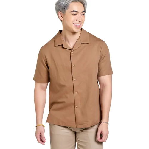 Áo Sơ Mi Nam F2 Fashion & Freedom Linen Tender Drit SMMN036-NN-S-0525 Màu Nâu Nhạt Size S
