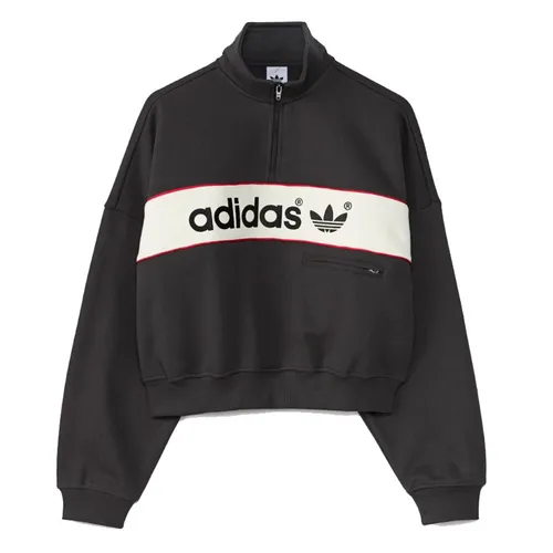Áo Nỉ Nữ Adidas Signature NY Crewneck Sweatshirt LD1668 Warm Vanilla Màu Đen Trắng Size XS