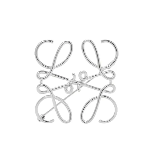 Cài Áo Nữ Loewe Anagram Brooch In Metal Màu Bạc