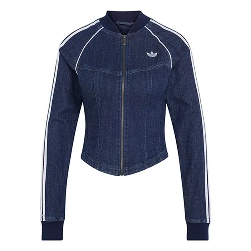 Áo Khoác Nữ Adidas Track Top Denim Corset Superstar LE8299 Màu Xanh Jean Size XL