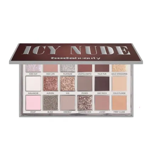 Bảng Phấn Mắt Huda Beauty Icy Nude Eyeshadow 18 Ô Nhũ Và Lì
