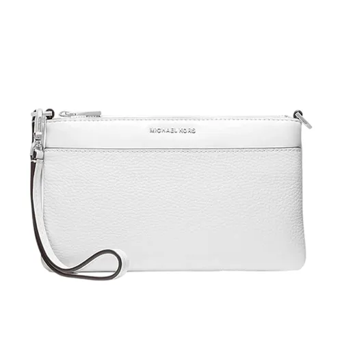 Túi Đeo Vai Nữ Michael Kors MK Jet Set Medium Pebbled Leather Convertible Wristlet 32F5SJ6F6L Màu Trắng
