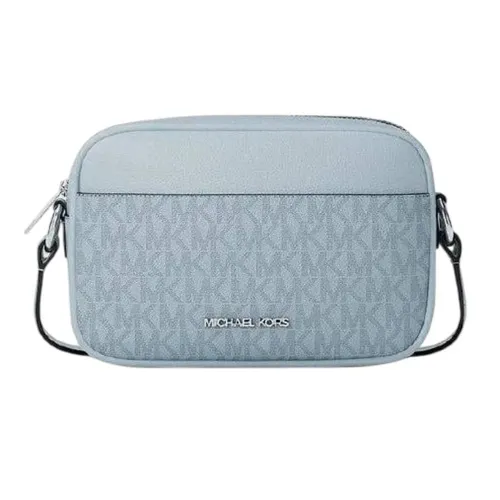 Túi Đeo Chéo Nữ Michael Kors MK Jet Set Travel Small Signature Logo Camera Crossbody Bag Màu Xanh Blue