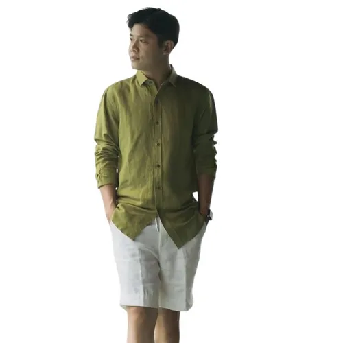 Áo Sơ Mi Nam F2 Fashion & Freedom Linen SMM126-XC-S-0119 Màu Xanh Cốm Size S