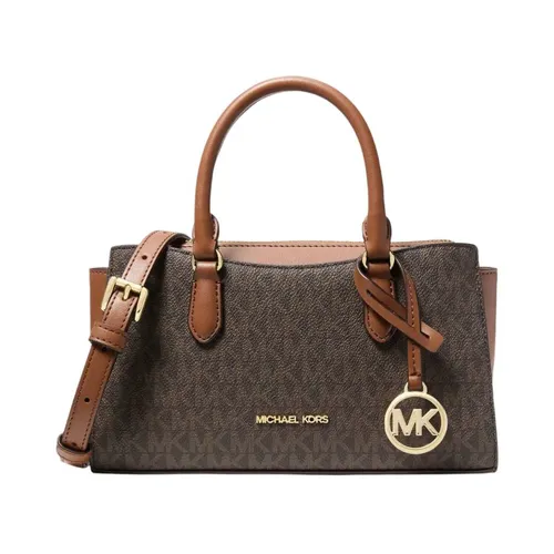Túi Đeo Chéo Nữ Michael Kors MK Arden Small Signature Logo Messenger Bag 35S6G4XM1B Màu Nâu Tối