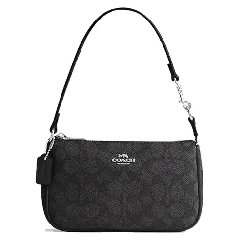Túi Đeo Vai Nữ Coach Shoulder Bag Nolita 19 In Signature Canva C3308 Màu Đen Xám