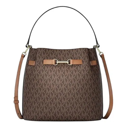 Túi Đeo Chéo Michael Kors MK Carson Medium Signature Logo Convertible Bucket 35R6G2ZS6B Màu Nâu