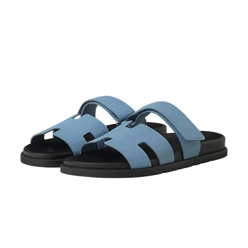 Dép Hermès Chypre Sandal Bleu Jeans H222857ZH3R Màu Xanh/Đen Size 42