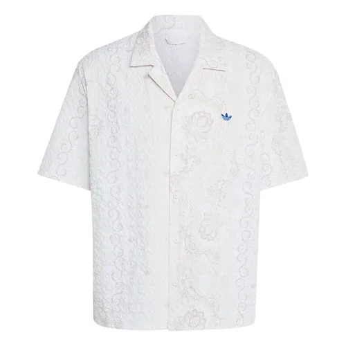 Áo Sơ Mi Nam Adidas Resort Shirt With Crinkled Striped Fabric And Printed Pattern KX1226 Màu Trắng Họa Tiết Size M