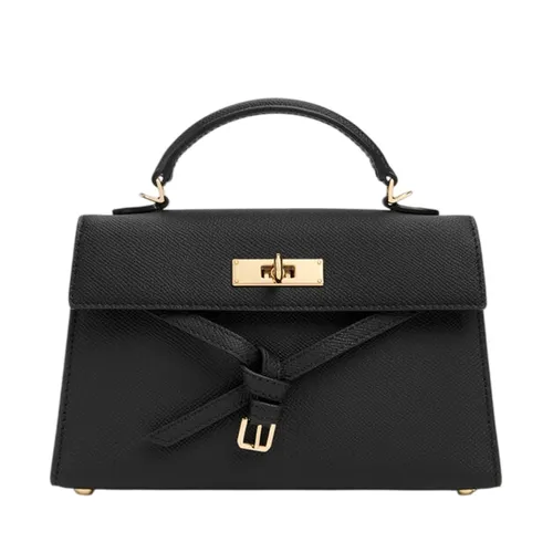 Túi Xách Tay Nữ Charles & Keith CNK Tricha Knotted Belt Top Handle Bag CK2-50701691 Black Màu Đen