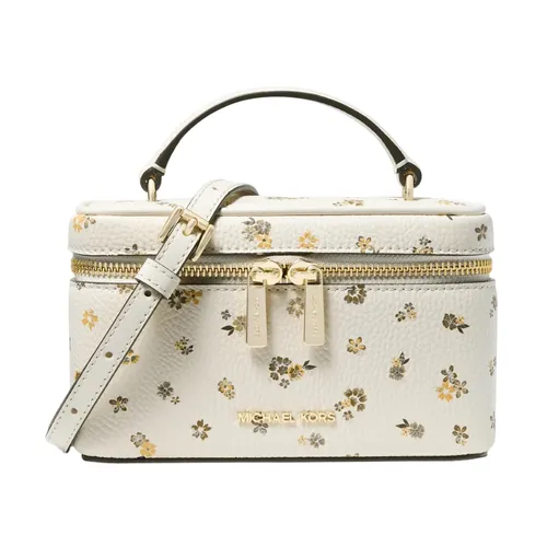 Túi Đeo Chéo Nữ Michael Kors MK Vivi Small Floral Printed Vanity Crossbody Bag 35F6GVFC1I Màu Trắng