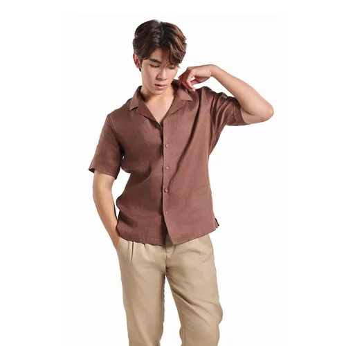 Áo Sơ Mi Nam F2 Fashion & Freedom Linen SMMN012-NAU-S-0924 Màu Nâu Trầm Size S