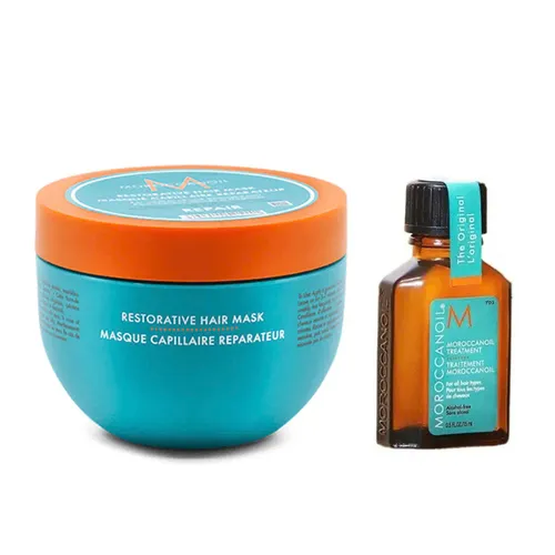 Mặt Nạ Ủ Tóc Phục Hồi  Moroccanoil Restorative Hair Mask 250ml + Dầu Dưỡng Treatment Original For All Hair 15ml