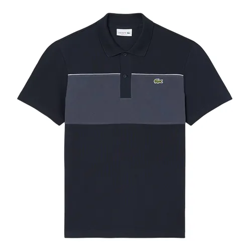 Áo Polo Nam Lacoste Men's Polo Shirt Loose Fit Piqué Fabric Color Block Pattern PH0895 - 4CI Màu Đen Size 3
