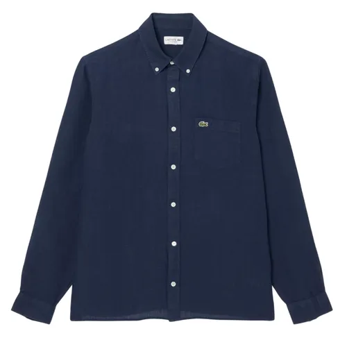 Áo Sơ Mi Nam Lacoste Regular Fit Linen Shirt CH5692 - 166 Màu Xanh Navy Size 38