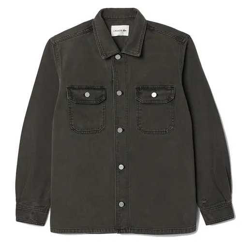 Áo Khoác Nam Lacoste Men's Oversized Denim Overshirt CH7227-I8W Màu Đen Xám Size 38